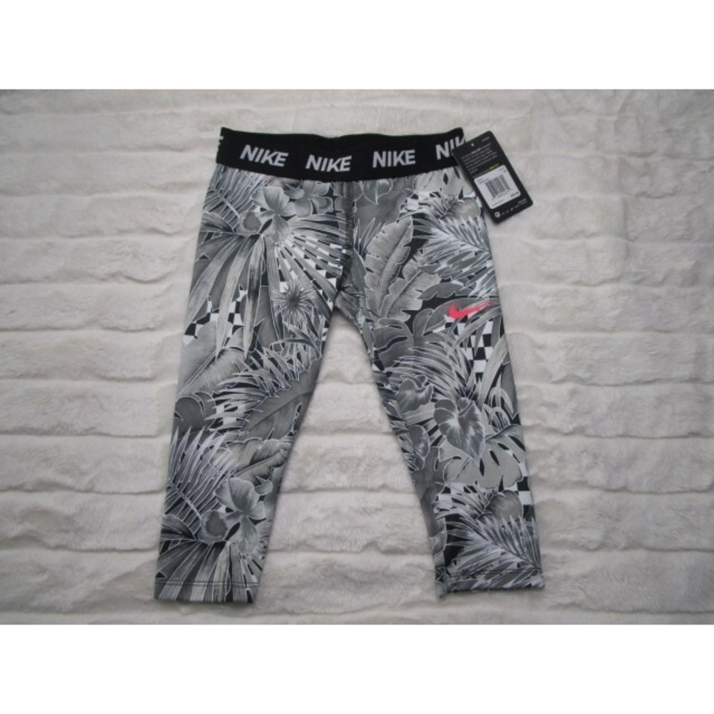 Nike Dri Fit 3/4 Length Floral Printed Leggings Size 6x Toddler Girls Running
